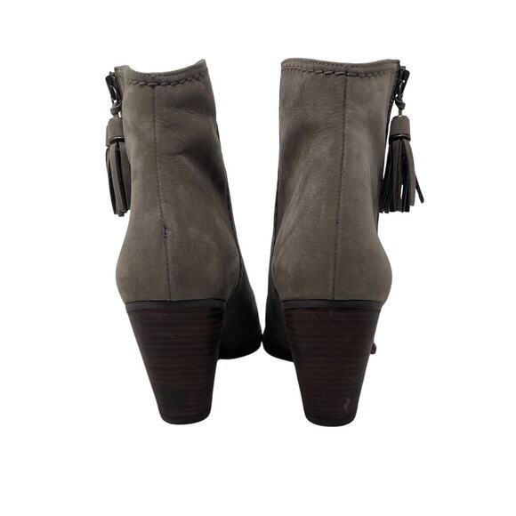 STUART WEITZMAN Suede Fringe Tassel Ankle Boots - Taupe Gray Brown - Size 10 - Picture 5 of 10